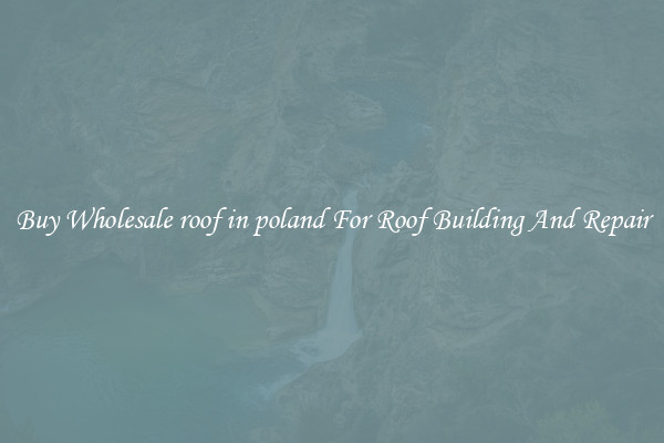Buy Wholesale roof in poland For Roof Building And Repair