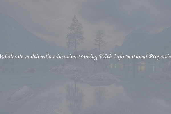Wholesale multimedia education training With Informational Properties