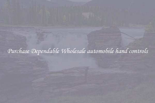 Purchase Dependable Wholesale automobile hand controls