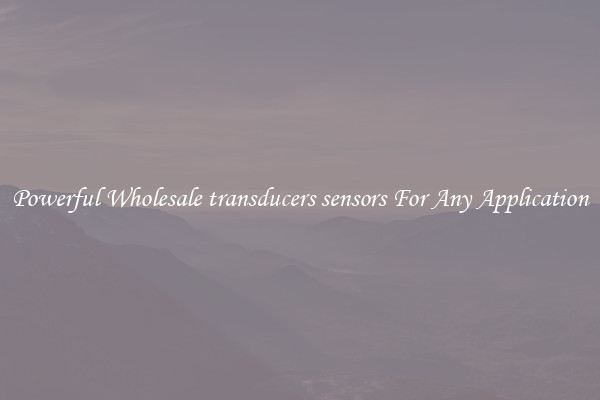 Powerful Wholesale transducers sensors For Any Application