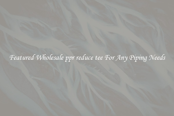 Featured Wholesale ppr reduce tee For Any Piping Needs