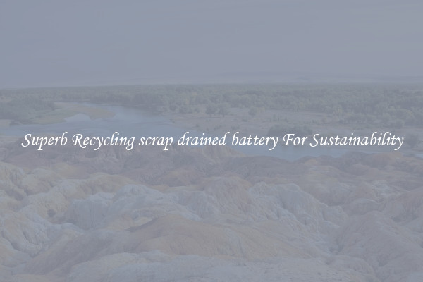 Superb Recycling scrap drained battery For Sustainability