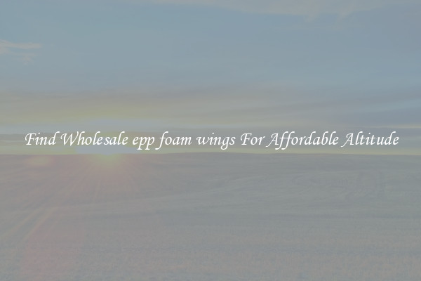 Find Wholesale epp foam wings For Affordable Altitude