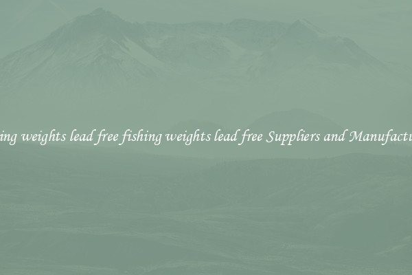 fishing weights lead free fishing weights lead free Suppliers and Manufacturers